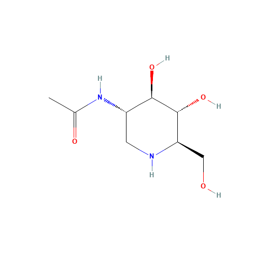 2-Acetamido-1,2-dideoxynojirimycin (CAS: 105265-96-1) - Chemical Structure and Molecular Formula 
