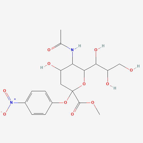5-Acetamino-4-hydroxy-2-(4-nitro-phenoxy)-6-(1,2,3-trihydroxy-propyl)-tetrahydro-pyran-2-carboxylic Acid Methyl Ester (CAS: 59694-35-8) - Chemical Structure and Molecular Formula 
