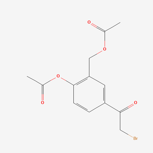 4-Acetoxy-3-acetoxymethyl-a-bromoacetophenone (CAS: 24085-07-2) - Chemical Structure and Molecular Formula 