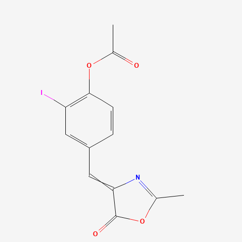 4-(4-Acetoxy-3-iodobenzal)-2-methyl-5-oxazolone (CAS: 91719-58-3) - Chemical Structure and Molecular Formula 