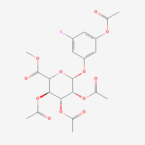 3-(Acetyloxy)-5-iodophenol-2',3',4'-tri-O-acetyl-b-D-glucuronide Methyl Ester (CAS: 490028-21-2) - Chemical Structure and Molecular Formula 