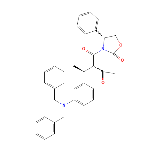 (4R)-3-[(2S,3S)-2-Acetyl-3-[3-[bis(phenylmethyl)amino]phenyl]-1-oxopentyl]-4-phenyl-2-oxazolidinone (CAS: 188559-10-6) - Related Chemical Product