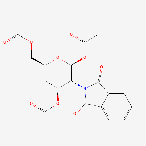 Acetyl 2-Deoxy-2-phthalimido-4-deoxy-3,6-di-O-acetyl-b-D-glucopyranoside (CAS: 1260591-45-4) - Chemical Structure and Molecular Formula 