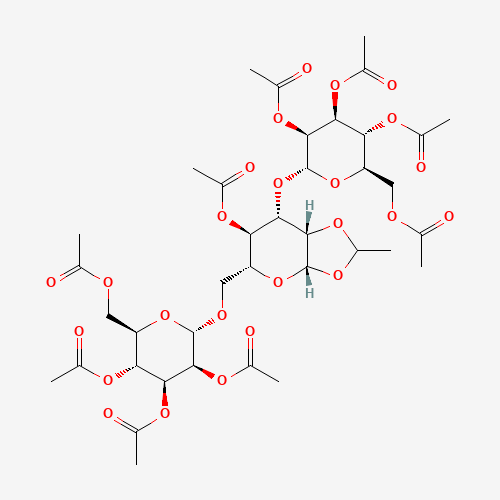 o-2,3,4,6-Tetra-o-acetyl-A-D-mannopyranosyl-(1-3)-o-[2,3,4,6-tetra-o-acetyl-A-D-mannopyranosyl-(1-6)]-1,2-o-ethylidene--D-mannopyranose acetate (CAS: 230953-17-0) - Related Chemical Product