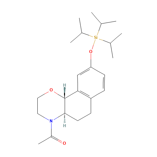 (+)-N-Acetyl 3,4,4a,5,6,10b-Hexahydro-2H-naphtho[1,2-b][1,4]oxazine-9-ol Triisopropylsilyl Ether (CAS: 1034706-81-4) - Chemical Structure and Molecular Formula 