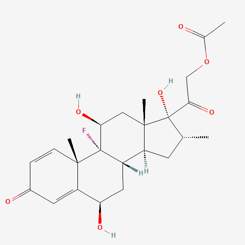 21-O-Acetyl 6b-Hydroxy Dexamethasone (CAS: 72559-77-4) - Chemical Structure and Molecular Formula 