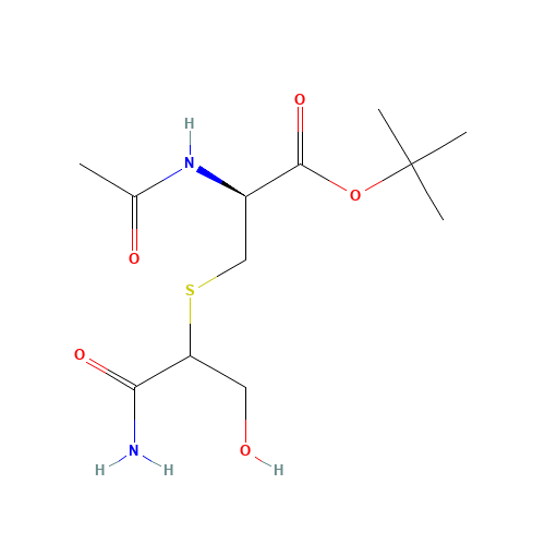 N-Acetyl-S-[2-amino-1-(hydroxymethyl)-2-oxoethyl]-L-cysteine-1,1-dimethylethyl Ester (CAS: 1079950-10-9) - Chemical Structure and Molecular Formula 