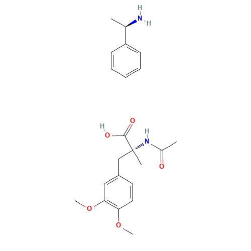N-Acetyl D-a-Methyl DOPA Dimethyl Ether (+)-a-Methylbenzylamine Salt (CAS: 17772-88-2) - Chemical Structure and Molecular Formula 