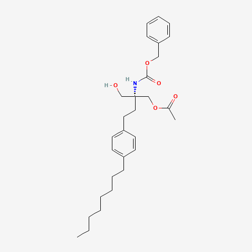 [(1R)-1-[(Acetyloxy)methyl]-1-(hydroxymethyl)-3-(4-octylphenyl)propyl]-carbamic Acid Phenylmethyl Ester (CAS: 836608-90-3) - Chemical Structure and Molecular Formula 