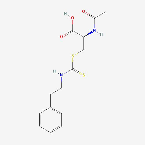 N-Acetyl-S-[N-(2-phenylethyl)thiocarbamoyl]-L-cysteine (CAS: 131918-97-3) - Chemical Structure and Molecular Formula 