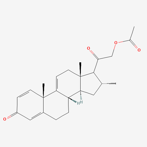 (16a)-21-(Acetyloxy)-16-methyl-pregna-1,4,9(11)-triene-3,20-dione (CAS: 4258-83-7) - Chemical Structure and Molecular Formula 
