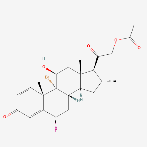 (6a,11b,16a)-21-(Acetyloxy)-9-bromo-6-fluoro-11-hydroxy-16-methyl-pregna-1,4-diene-3,20-dione (CAS: 54604-73-8) - Chemical Structure and Molecular Formula 