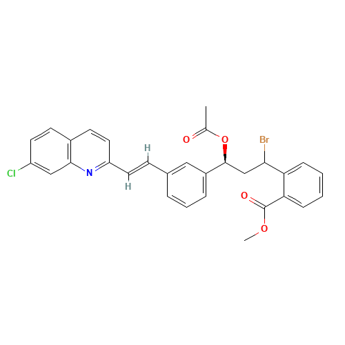 2-[(3S)-3-(Acetyloxy)-1-bromo-3-[3-[(1E)-2-(7-chloro-2-quinolinyl)ethenyl]phenyl]propyl]-benzoic Acid Methyl Ester (CAS: 184763-69-7) - Related Chemical Product