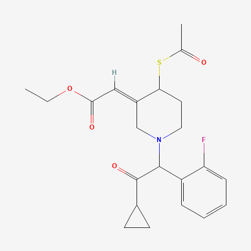 (2E)-[4-(Acetylthio)-1-[2-cyclopropyl-1-(2-fluorophenyl)-2-oxoethyl]-3-piperidinylidene]acetic Acid Ethyl Ester (Mixture of Diastereomers) (CAS: 204206-08-6) - Related Chemical Product