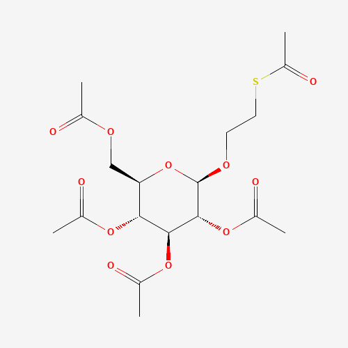 2'-(Acetylthio)ethyl 2,3,4,6-Tetra-O-acetyl-b-D-glucopyranoside (CAS: 34044-34-3) - Chemical Structure and Molecular Formula 