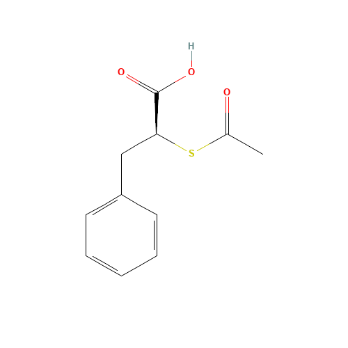 (S)-2-Acetylthio-3-phenylpropionic Acid (CAS: 76932-17-7) - Chemical Structure and Molecular Formula 