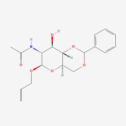 Allyl 2-(Acetylamino)-2-deoxy-4,6-O-(phenylmethylene)-b-D-glucopyranoside (CAS: 65947-37-7) - Chemical Structure and Molecular Formula 