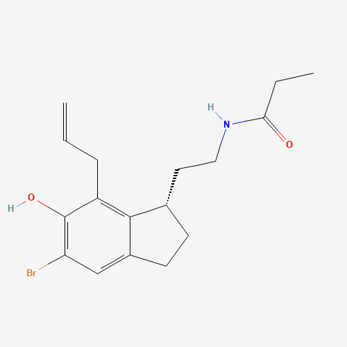 (S)-N-[2-[7-Allyl-5-bromo-2,3-dihydro-6-hydroxy-1H-inden-1-yl]ethyl]propanamide (CAS: 196597-86-1) - Chemical Structure and Molecular Formula 