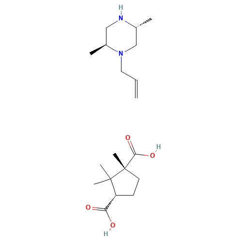 (+)-(2S,5R)-1-Allyl-2,5-dimethylpiperazine,(+)-Camphoric Acid Salt (CAS: 186094-00-8) - Chemical Structure and Molecular Formula 
