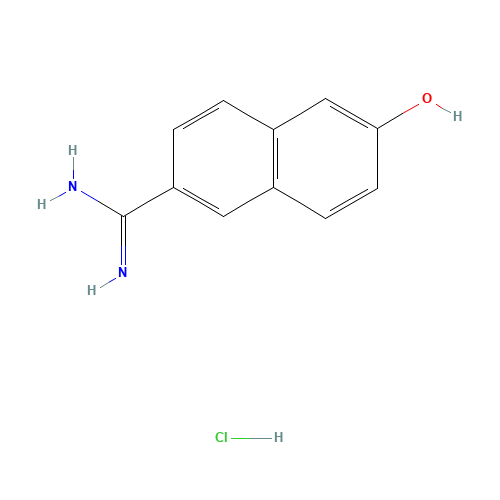 6-Amidino-2-naphthol Hydrochloride (CAS: 66217-10-5) - Chemical Structure and Molecular Formula 