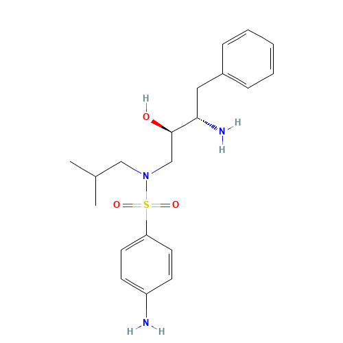 4-Amino-N-((2R,3S)-3-amino-2-hydroxy-4-phenylbutyl)-N-isobutylbenzenesulfonamide (CAS: 169280-56-2) - Chemical Structure and Molecular Formula 