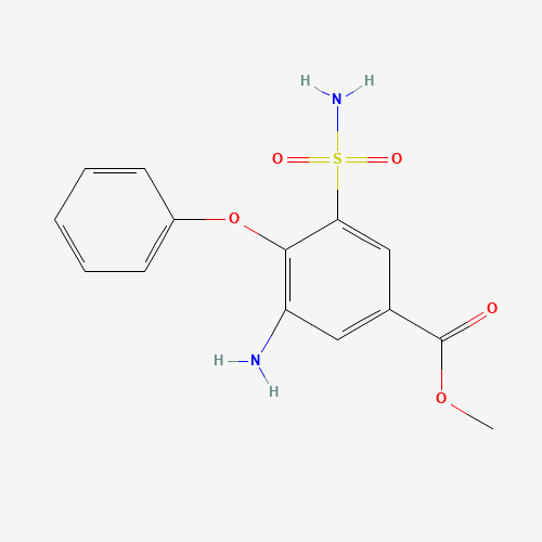 3-Amino-5-(aminosulfonyl)-4-phenoxy-benzoic Acid Methyl Ester (CAS: 56106-57-1) - Chemical Structure and Molecular Formula 