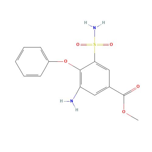 3-Amino-5-(aminosulfonyl)-4-phenoxy-benzoic Acid Methyl Ester (CAS: 56106-57-1) - Chemical Structure and Molecular Formula 