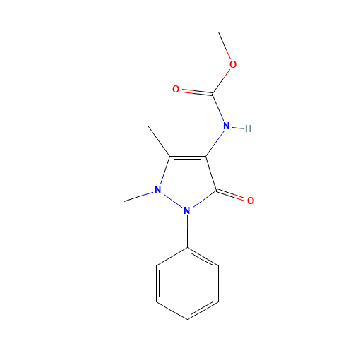 4-Aminoantipyrine N-Carbamic Acid Methyl Ester (CAS: 10077-96-0) - Chemical Structure and Molecular Formula 