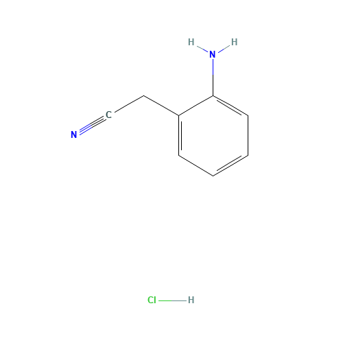 2-Aminobenzylcyanide,Hydrochloride (CAS: 40943-70-2) - Chemical Structure and Molecular Formula 