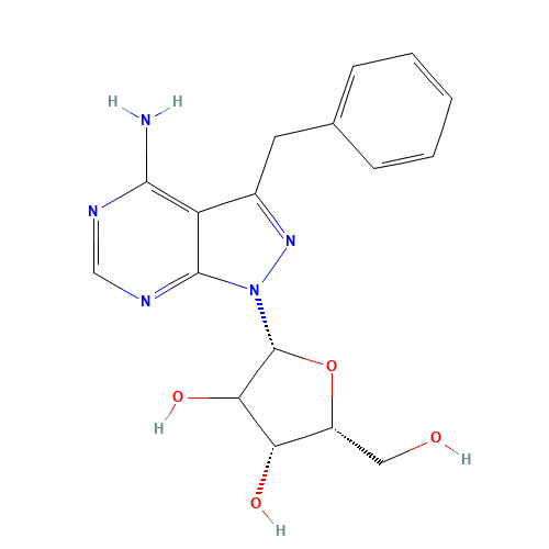 4-Amino-3-benzyl-1H-pyrazolo[3,4-d]pyrimidine 1-b-D-Ribofuranose (CAS: 476371-76-3) - Chemical Structure and Molecular Formula 