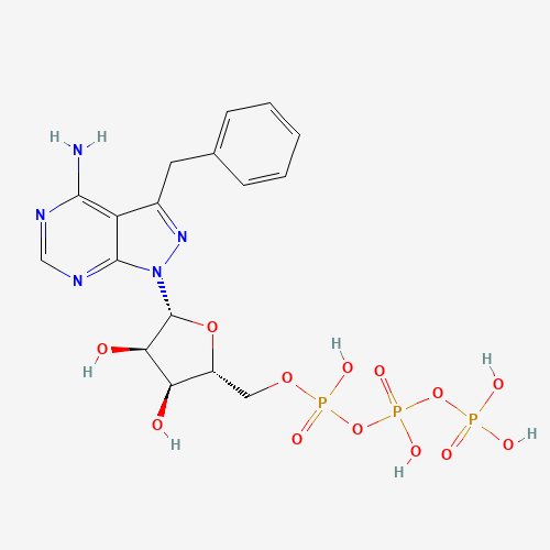 4-Amino-3-benzyl-1H-pyrazolo[3,4-d]pyrimidine 1-b-D-Ribofuranosyl 5'-Triphosphate (CAS: 476371-80-9) - Chemical Structure and Molecular Formula 