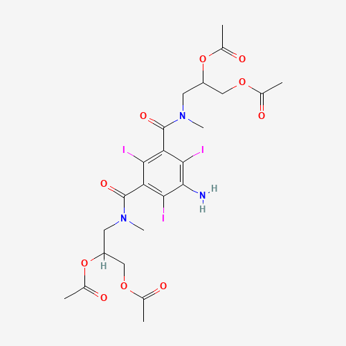 5-Amino-N,N'-bis[2,3-bis(acetyloxy)propyl]-2,4,6-triiodo-N,N'-dimethyl-1,3-benzenedicarboxamide (CAS: 610783-35-2) - Chemical Structure and Molecular Formula 