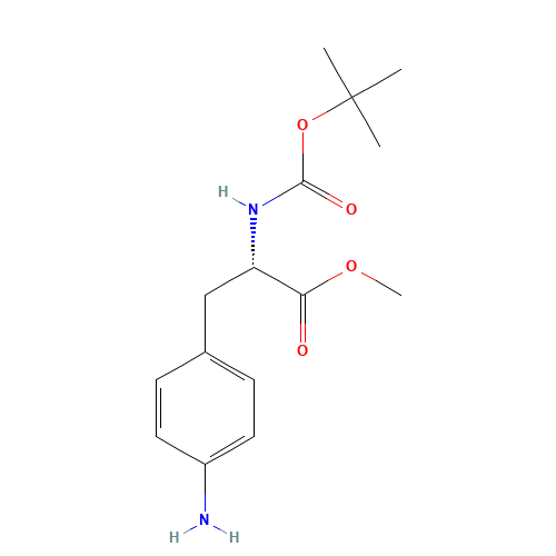 4-Amino-N-(tert-butoxycarbonyl)-L-phenylalanine Methyl Ester (CAS: 65615-90-9) - Chemical Structure and Molecular Formula 