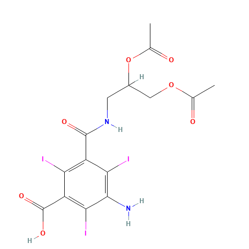 3-Amino-5-[[[2,3-bis(acetyloxy)propyl]amino]carbonyl]-2,4,6-triiodo-benzoic Acid (CAS: 122731-59-3) - Related Chemical Product
