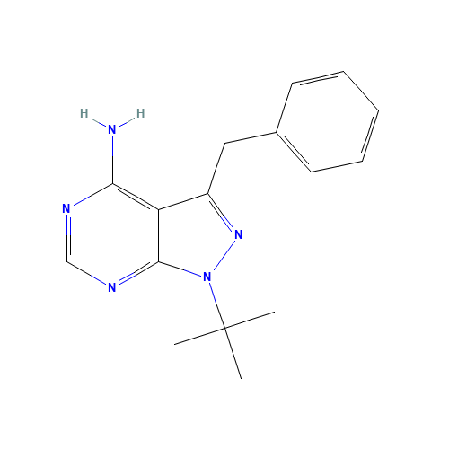 4-Amino-1-tert-butyl-3-benzylpyrazolo[3,4-d]pyrimidine (CAS: 186895-85-2) - Chemical Structure and Molecular Formula 