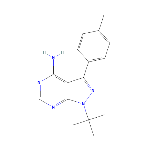 4-Amino-1-tert-butyl-3-(4-methylphenyl)pyrazolo[3,4-d]pyrimidine (CAS: 172889-26-8) - Chemical Structure and Molecular Formula 