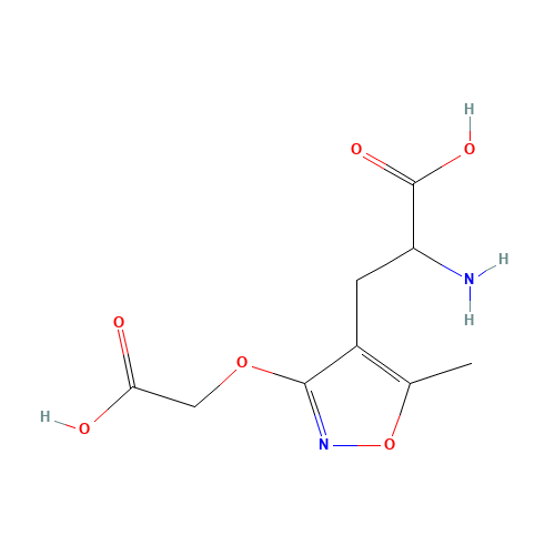 (r,s)-2-Amino-3-[3-(carboxymethoxy)-5-methyl-isoxazol-4-yl]propionic Acid Sesquihydrate (CAS: 209977-56-0) - Chemical Structure and Molecular Formula 