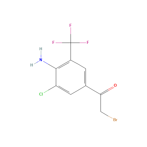 1-[4-Amino-3-chloro-5-(trifluoromethyl)phenyl]-2-bromo-ethanone (CAS: 97760-87-7) - Related Chemical Product