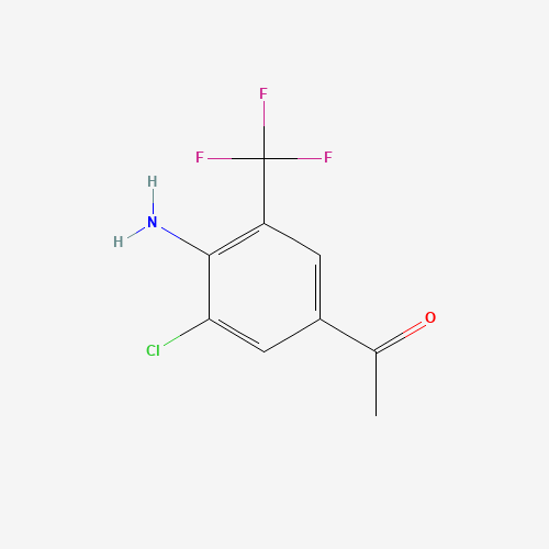 1-[4-Amino-3-chloro-5-(trifluoromethyl)phenyl]ethanone (CAS: 97760-76-4) - Chemical Structure and Molecular Formula 