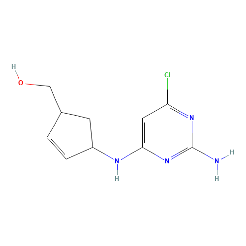 (1R,4S)-rel-4-[(2-Amino-6-chloro-4-pyrimidinyl)amino]-2-cyclopentene-1-methanol (CAS: 122624-73-1) - Related Chemical Product