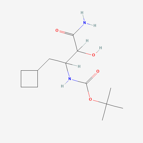 N-[3-Amino-1-(cyclobutylmethyl)-2-hydroxy-3-oxopropyl]-carbamic Acid 1,1-Dimethylethyl Ester (CAS: 394735-22-9) - Chemical Structure and Molecular Formula 