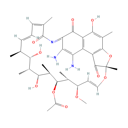 3-Amino-4-deoxy-4-imino Rifamycin S (CAS: 62041-01-4) - Chemical Structure and Molecular Formula 