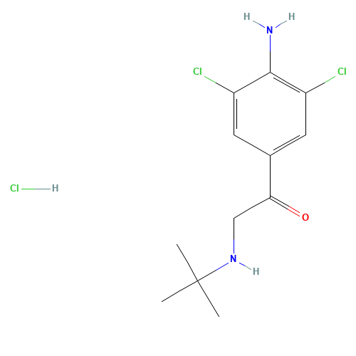 1-(4-Amino-3,5-dichloro-phenyl)-2-tert-butylamino-ethanone Hydrochloride (CAS: 37845-71-9) - Chemical Structure and Molecular Formula 