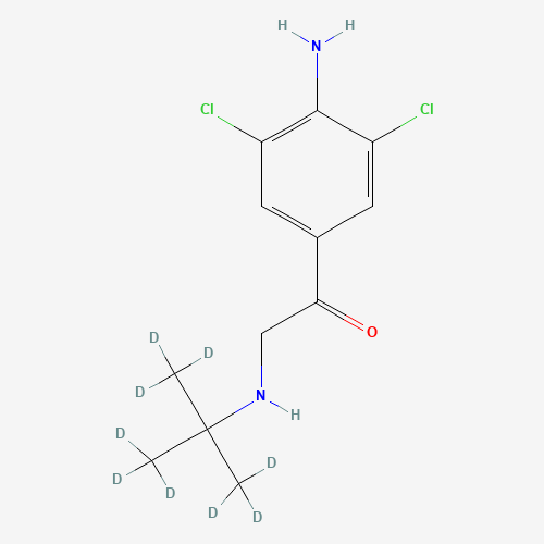 1-(4-Amino-3,5-dichloro-phenyl)-2-tert-butyl-d9-amino-ethanone (CAS: 129138-59-6) - Chemical Structure and Molecular Formula 