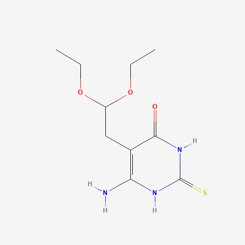 6-Amino-5(2,2-diethoxyethyl)-4-hydroxy-2-mercaptopyrimidine (CAS: 7400-05-7) - Chemical Structure and Molecular Formula 