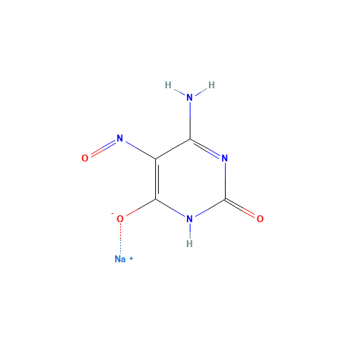 4-Amino-2,6-dihydroxy-5-nitrosopyrimidine Sodium Salt (CAS: 2209-71-4) - Chemical Structure and Molecular Formula 