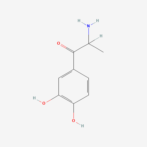 2-Amino-3',4'-dihydroxypropiophenone (CAS: 19490-60-9) - Chemical Structure and Molecular Formula 
