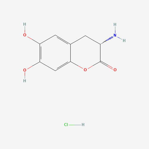 (S)-3-Amino-6,7-dihydroxyhydrocoumarin Hydrochloride (CAS: 30033-29-5) - Chemical Structure and Molecular Formula 
