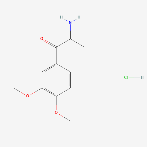 2-Amino-3',4'-dimethoxypropiophenone Hydrochloride (CAS: 90253-98-8) - Chemical Structure and Molecular Formula 
