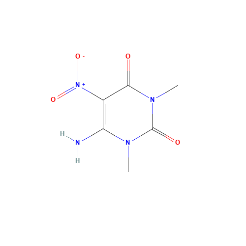 6-Amino-1,3-dimethyl-5-nitrosouracil (CAS: 3346-61-0) - Chemical Structure and Molecular Formula 